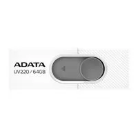 MEMORIA ADATA 64GB USB 2.0 UV220 RETRACTIL BLANCO-GRIS (AUV220-64G-RWHGY)