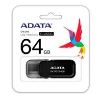 MEMORIA ADATA 64GB USB 2.0 UV240 NEGRO (AUV240-64G-RBK)